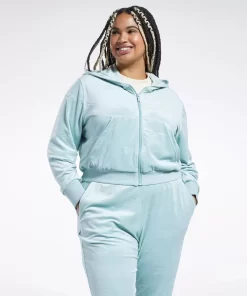 Hoodies & Sweatshirts | Reebok Hoodies & Sweatshirts Classics Energy Q4 Velour Zip-Up Sweatshirt (Plus Size)