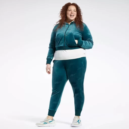Hoodies & Sweatshirts | Reebok Hoodies & Sweatshirts Classics Energy Q4 Velour Zip-Up Sweatshirt (Plus Size)