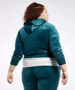Hoodies & Sweatshirts | Reebok Hoodies & Sweatshirts Classics Energy Q4 Velour Zip-Up Sweatshirt (Plus Size)