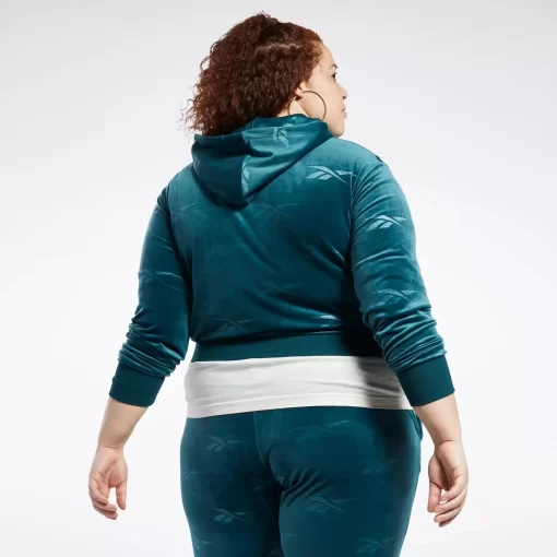 Hoodies & Sweatshirts | Reebok Hoodies & Sweatshirts Classics Energy Q4 Velour Zip-Up Sweatshirt (Plus Size)