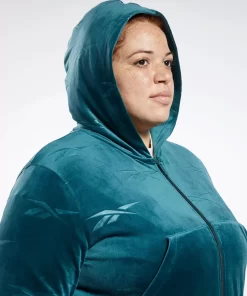 Hoodies & Sweatshirts | Reebok Hoodies & Sweatshirts Classics Energy Q4 Velour Zip-Up Sweatshirt (Plus Size)