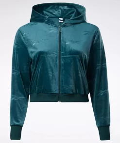 Hoodies & Sweatshirts | Reebok Hoodies & Sweatshirts Classics Energy Q4 Velour Zip-Up Sweatshirt (Plus Size)