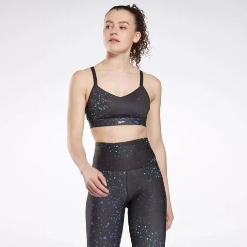 Sports Bras | Reebok Sports Bras Lux Multi-Colored Speckle Strappy Bra