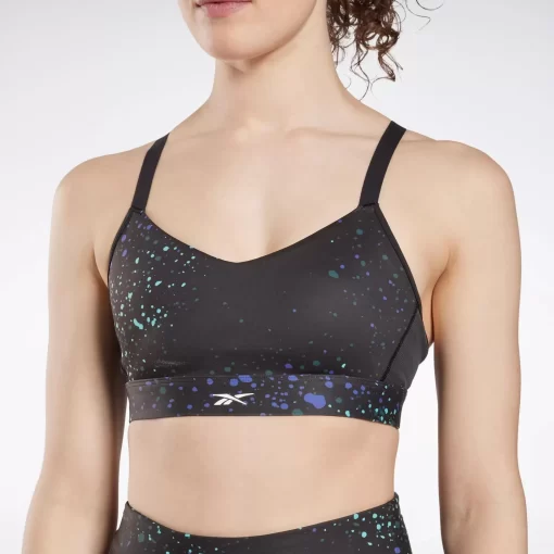Sports Bras | Reebok Sports Bras Lux Multi-Colored Speckle Strappy Bra