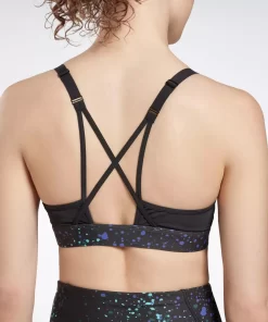 Sports Bras | Reebok Sports Bras Lux Multi-Colored Speckle Strappy Bra