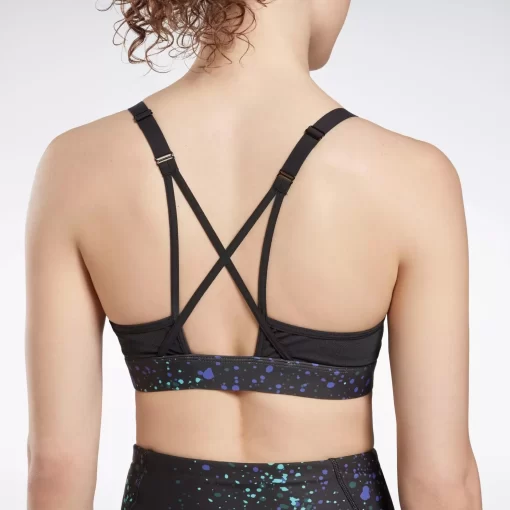 Sports Bras | Reebok Sports Bras Lux Multi-Colored Speckle Strappy Bra