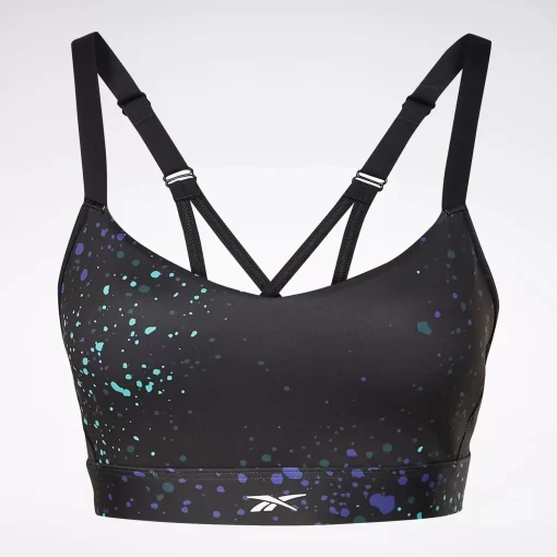 Sports Bras | Reebok Sports Bras Lux Multi-Colored Speckle Strappy Bra