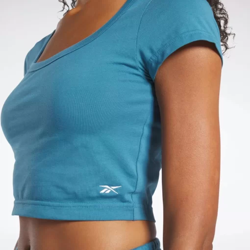 Tops & T-Shirts | Reebok Tops & T-Shirts Classics Cropped Jersey T-Shirt